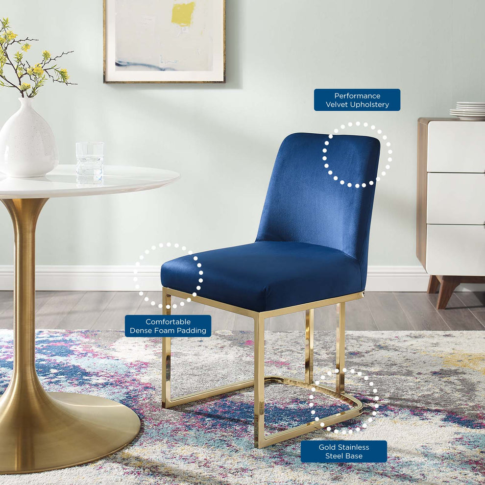 Modway Amplify Sled Base Performance Velvet Dining Side Chair - EEI-3810 | Dining Chairs | Modishstore - 22