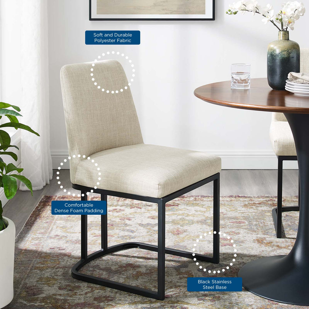 Modway Amplify Sled Base Upholstered Fabric Dining Side Chair - EEI-3811 | Dining Chairs | Modishstore - 8