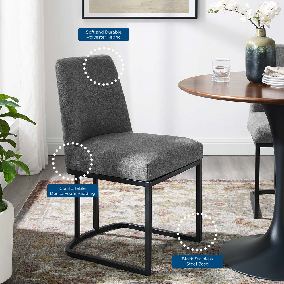 Modway Amplify Sled Base Upholstered Fabric Dining Side Chair - EEI-3811 | Dining Chairs | Modishstore - 15