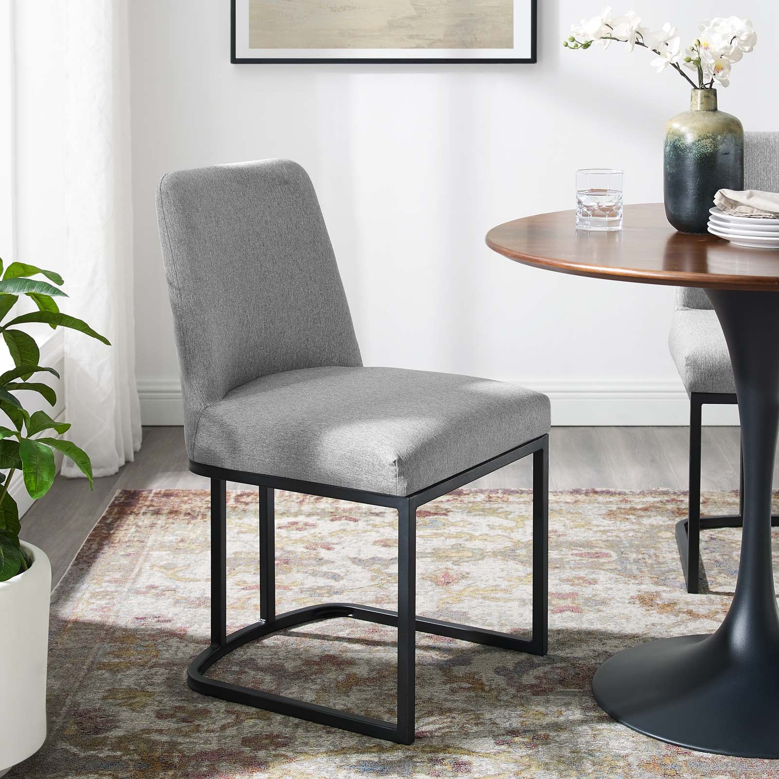 Modway Amplify Sled Base Upholstered Fabric Dining Side Chair | Dining Chairs | Modishstore-25