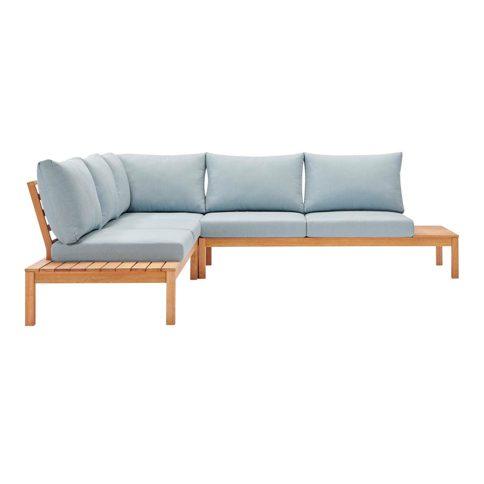 Modway Freeport 3 Piece Outdoor Patio Karri Wood Sectional - EEI-3816 | Outdoor Sofas, Loveseats & Sectionals | Modishstore - 4