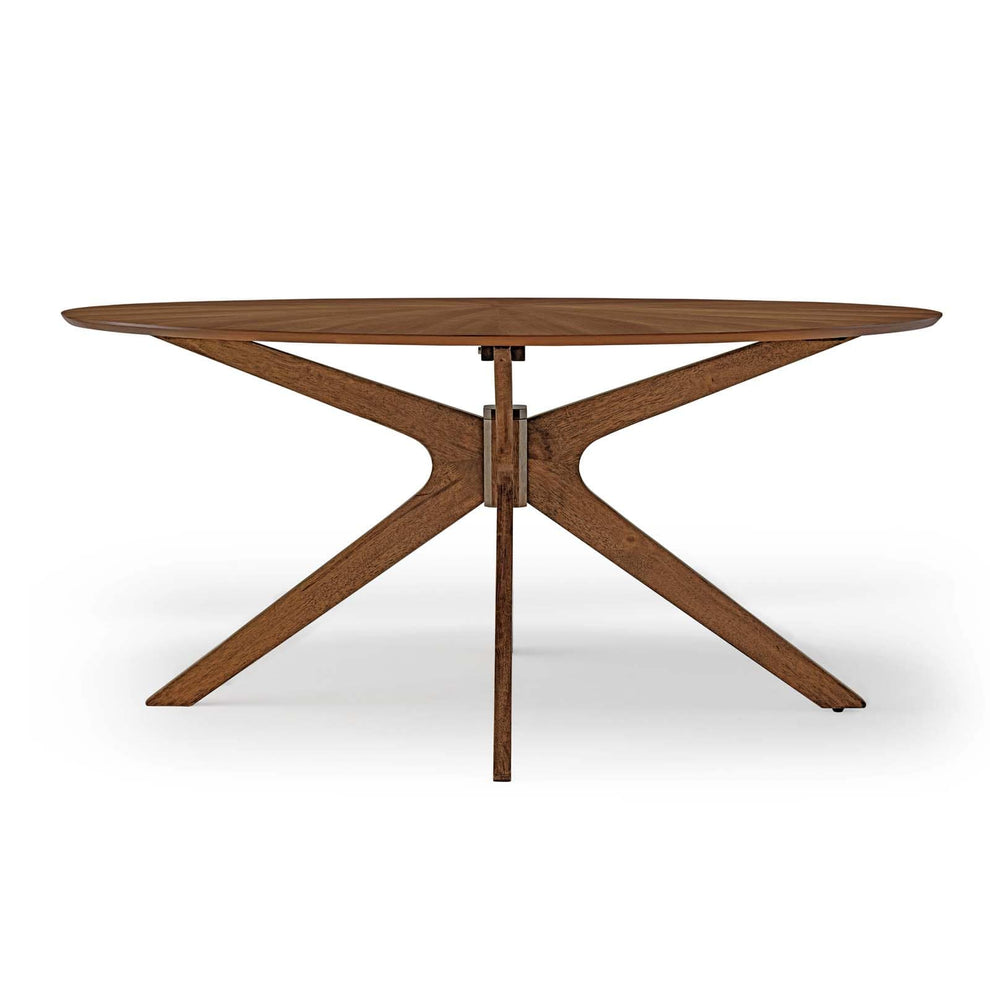 Modway Crossroads 63" Oval Wood Dining Table - EEI-3848 Walnut Grain Veneer Pedestal Base Seats Up to Eight  43*64*29 | Dining Tables | Modishstore - 4
