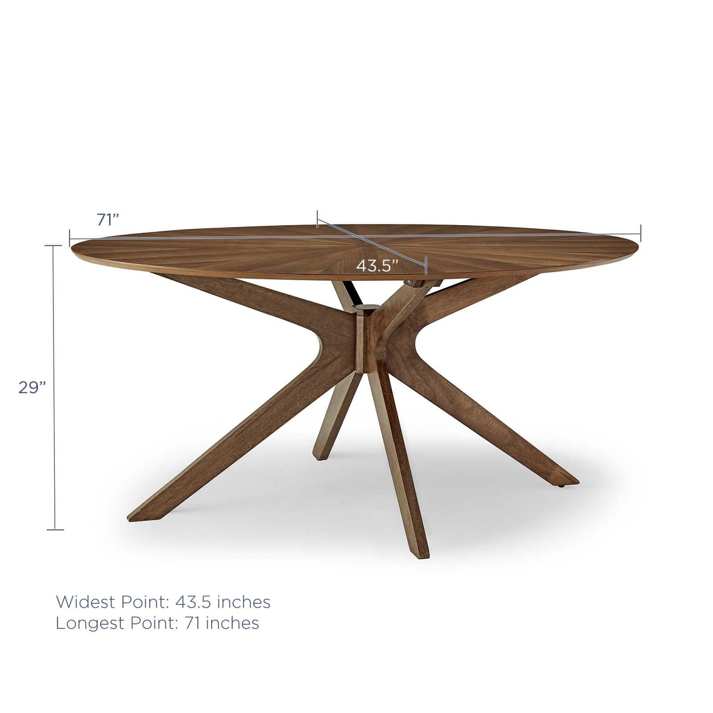 Modway Crossroads 71" Oval Wood Dining Table - EEI-3849 | Dining Tables | Modishstore - 2