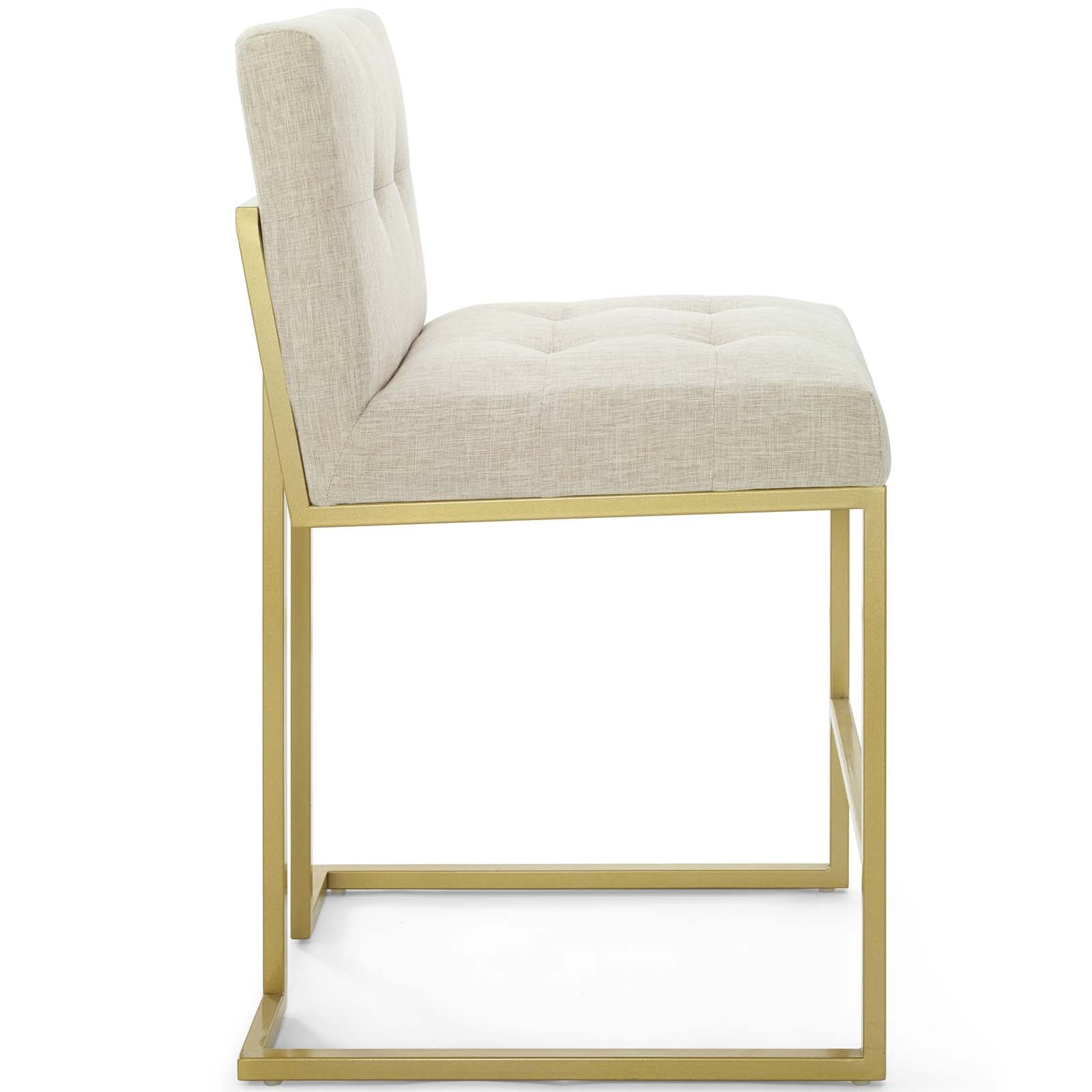 Modway Privy Gold Stainless Steel Upholstered Fabric Counter Stool | Counter Stools | Modishstore-11