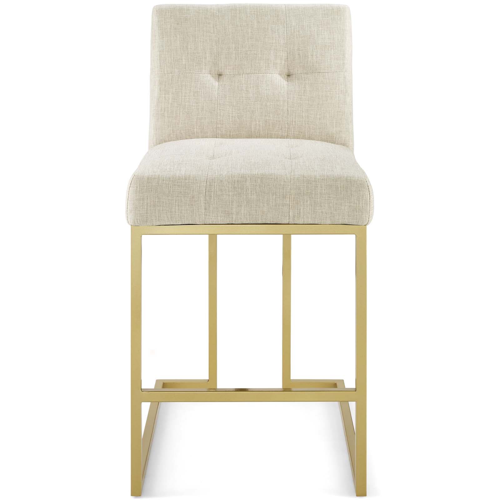 Modway Privy Gold Stainless Steel Upholstered Fabric Counter Stool | Counter Stools | Modishstore-13