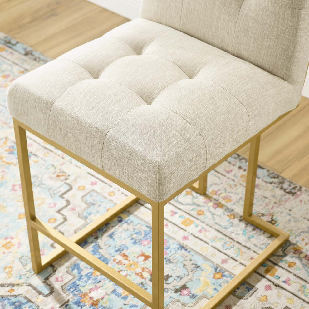 Modway Privy Gold Stainless Steel Upholstered Fabric Counter Stool - EEI-3852 | Counter Stools | Modishstore - 16