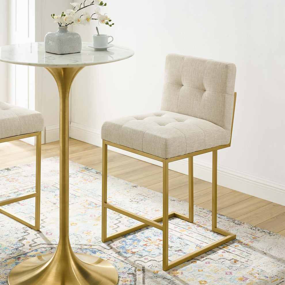 Modway Privy Gold Stainless Steel Upholstered Fabric Counter Stool - EEI-3852 | Counter Stools | Modishstore - 9