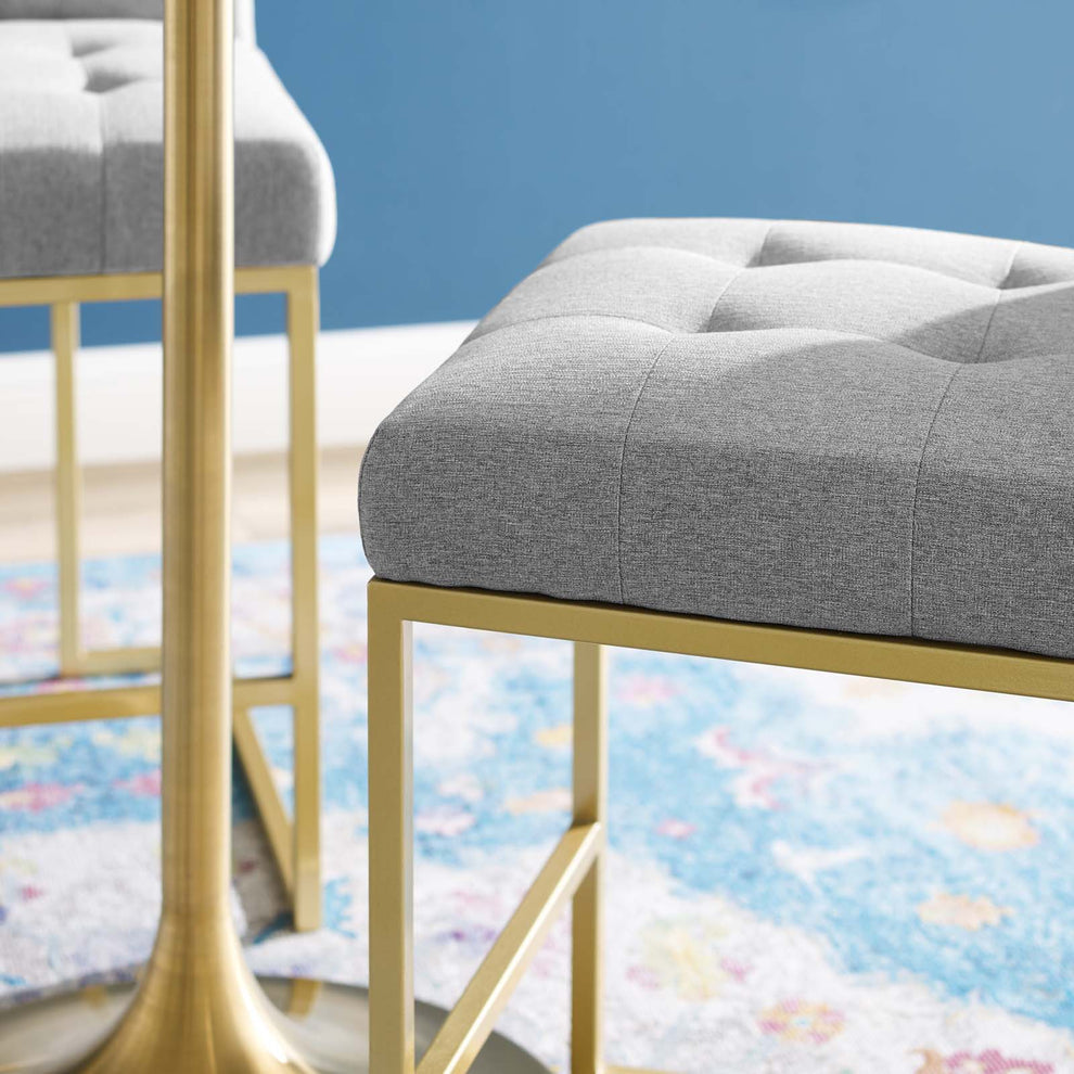 Modway Privy Gold Stainless Steel Upholstered Fabric Counter Stool - EEI-3852 | Counter Stools | Modishstore - 24