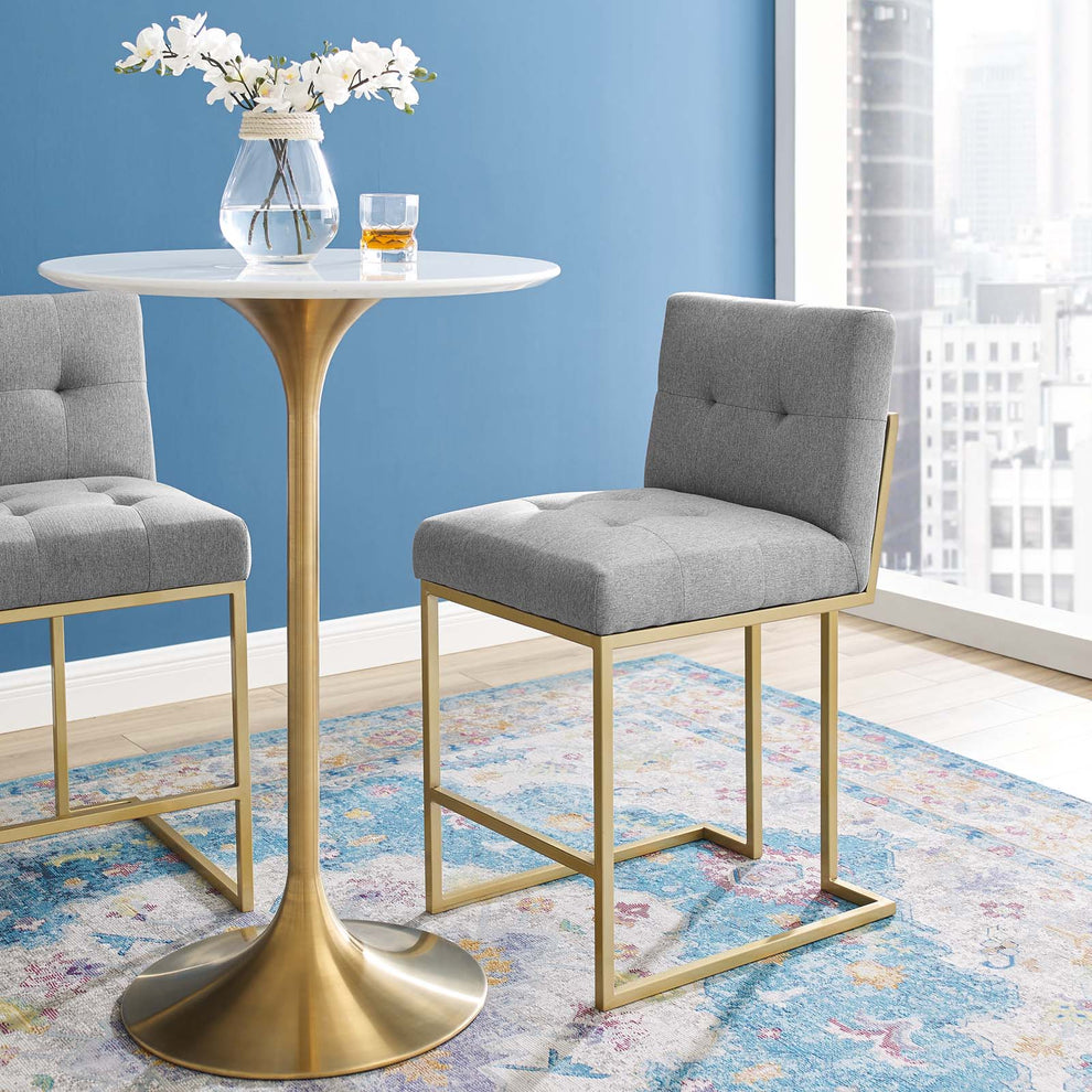 Modway Privy Gold Stainless Steel Upholstered Fabric Counter Stool - EEI-3852 | Counter Stools | Modishstore - 17