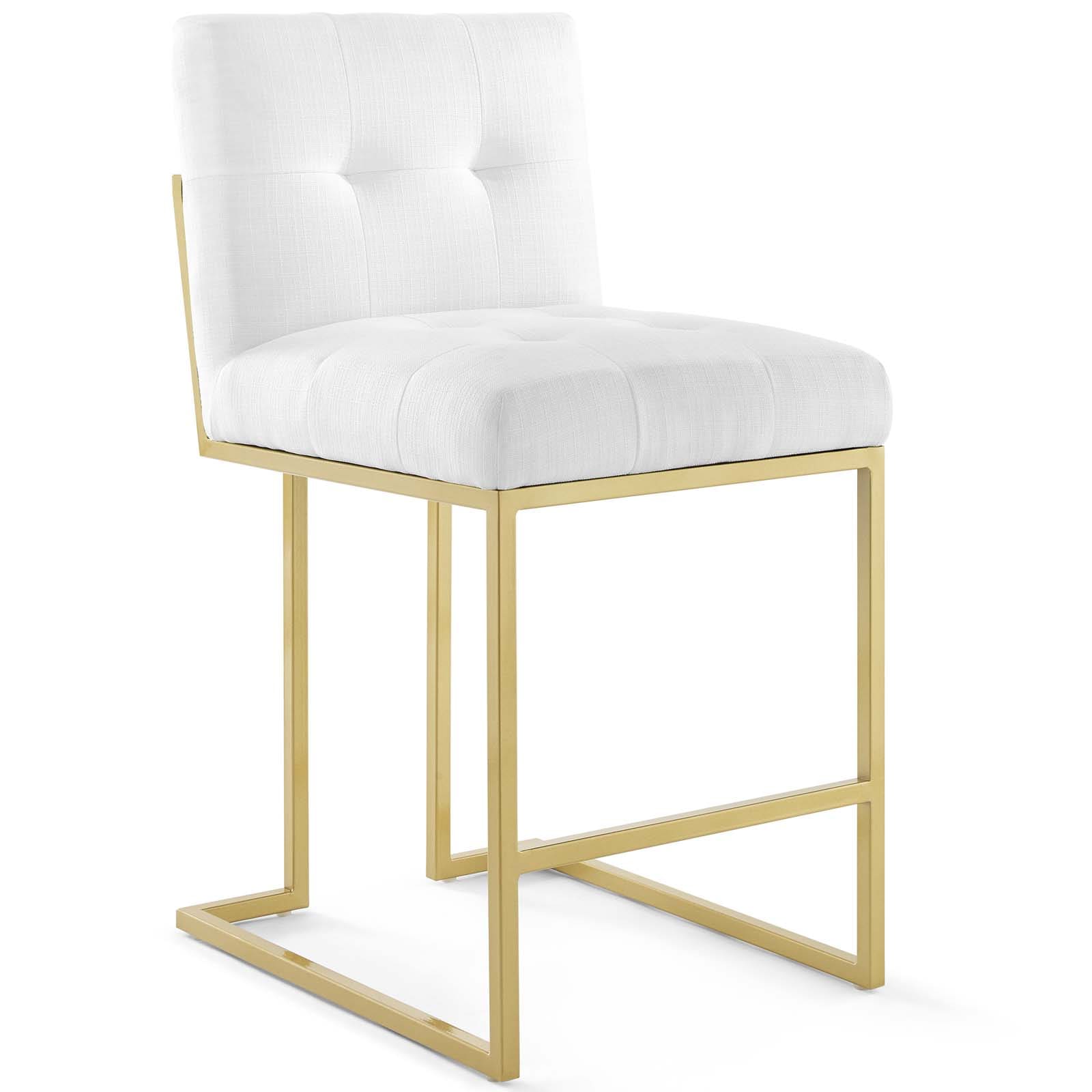 Modway Privy Gold Stainless Steel Upholstered Fabric Counter Stool | Counter Stools | Modishstore-26
