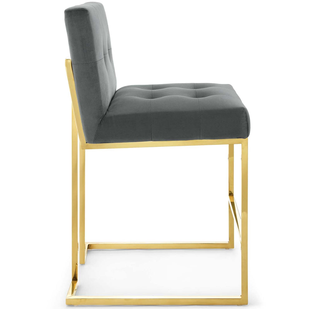 Modway Privy Gold Stainless Steel Performance Velvet Counter Stool - EEI-3853 | Counter Stools | Modishstore - 3