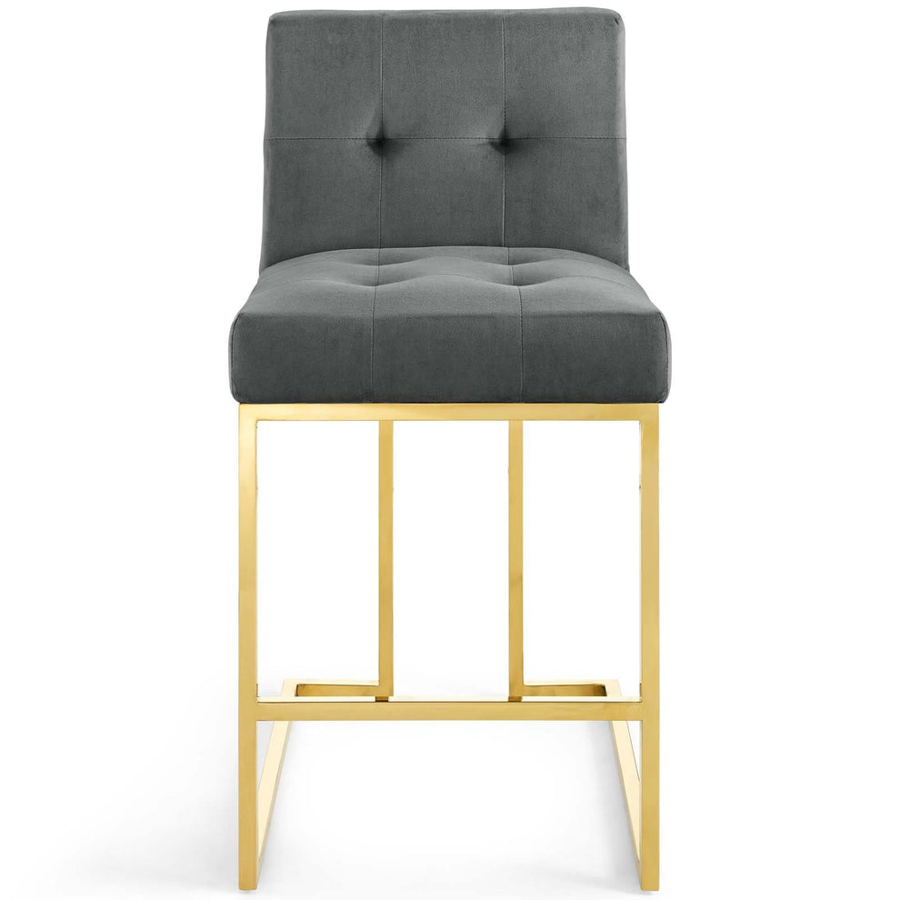 Modway Privy Gold Stainless Steel Performance Velvet Counter Stool - EEI-3853 | Counter Stools | Modishstore - 5