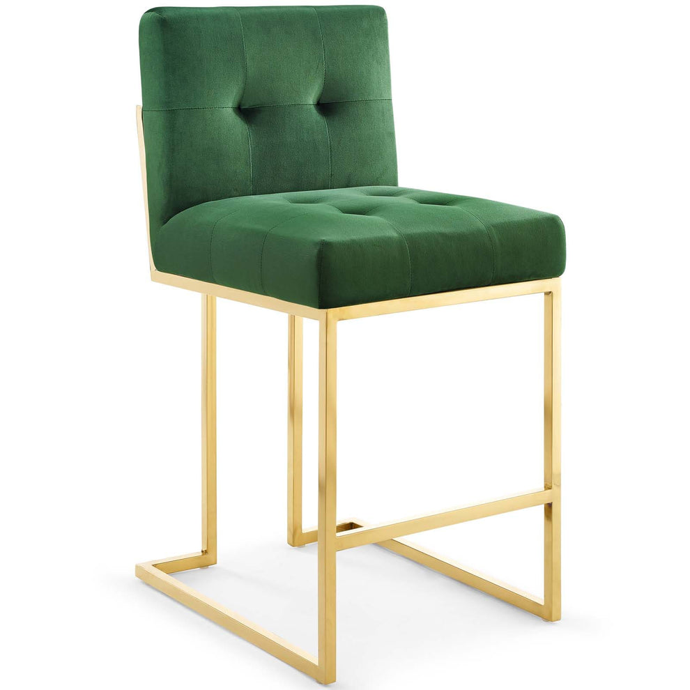 Modway Privy Gold Stainless Steel Performance Velvet Counter Stool - EEI-3853 | Counter Stools | Modishstore - 10