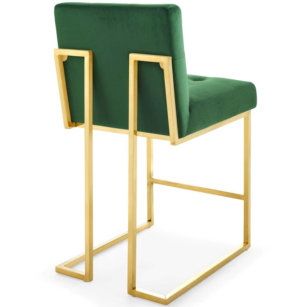 Modway Privy Gold Stainless Steel Performance Velvet Counter Stool - EEI-3853 | Counter Stools | Modishstore - 12