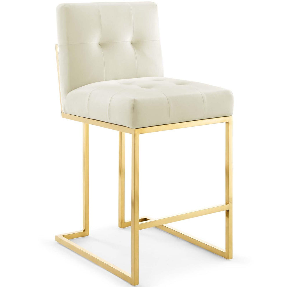 Modway Privy Gold Stainless Steel Performance Velvet Counter Stool - EEI-3853 | Counter Stools | Modishstore - 18