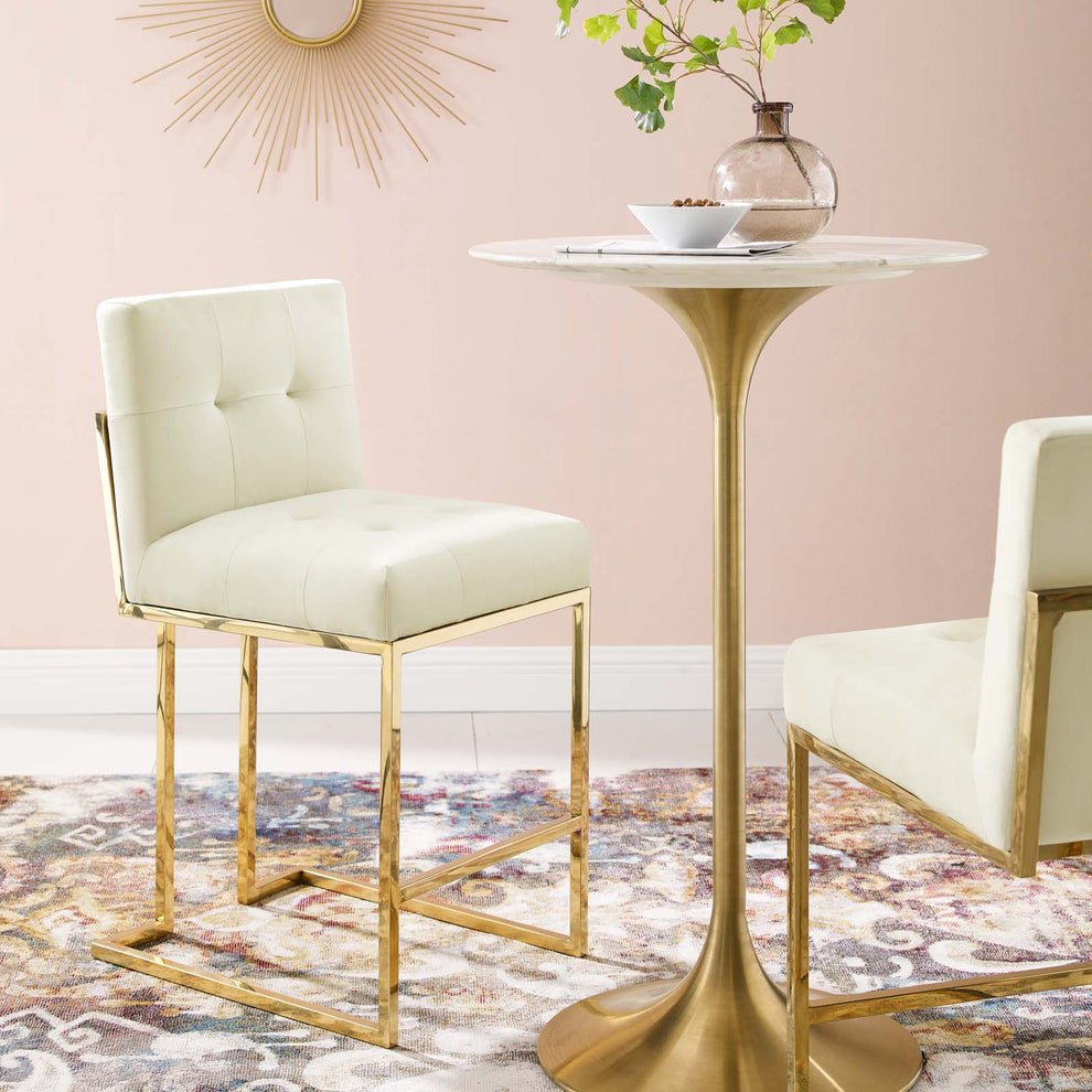 Modway Privy Gold Stainless Steel Performance Velvet Counter Stool - EEI-3853 | Counter Stools | Modishstore - 17