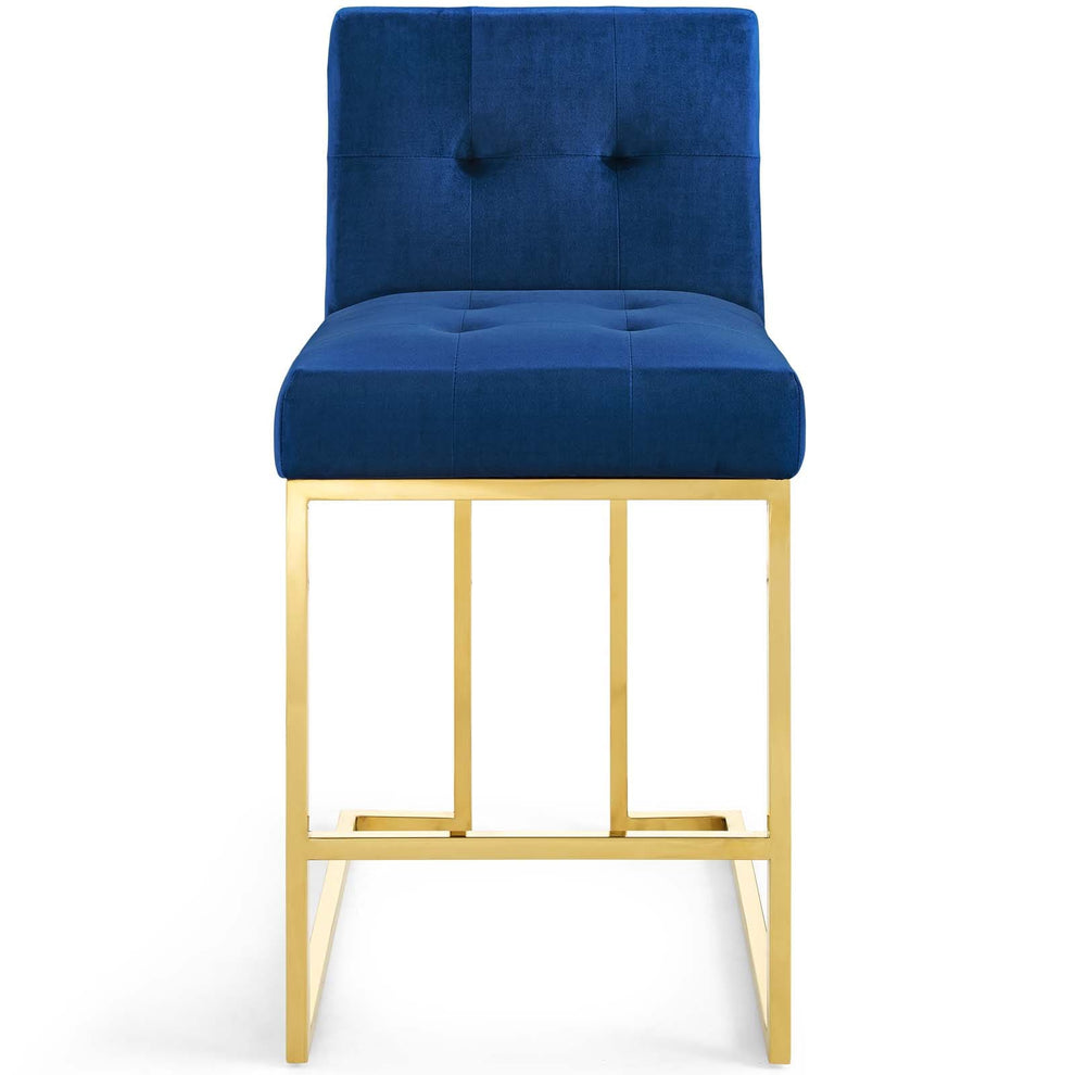 Modway Privy Gold Stainless Steel Performance Velvet Counter Stool - EEI-3853 | Counter Stools | Modishstore - 29