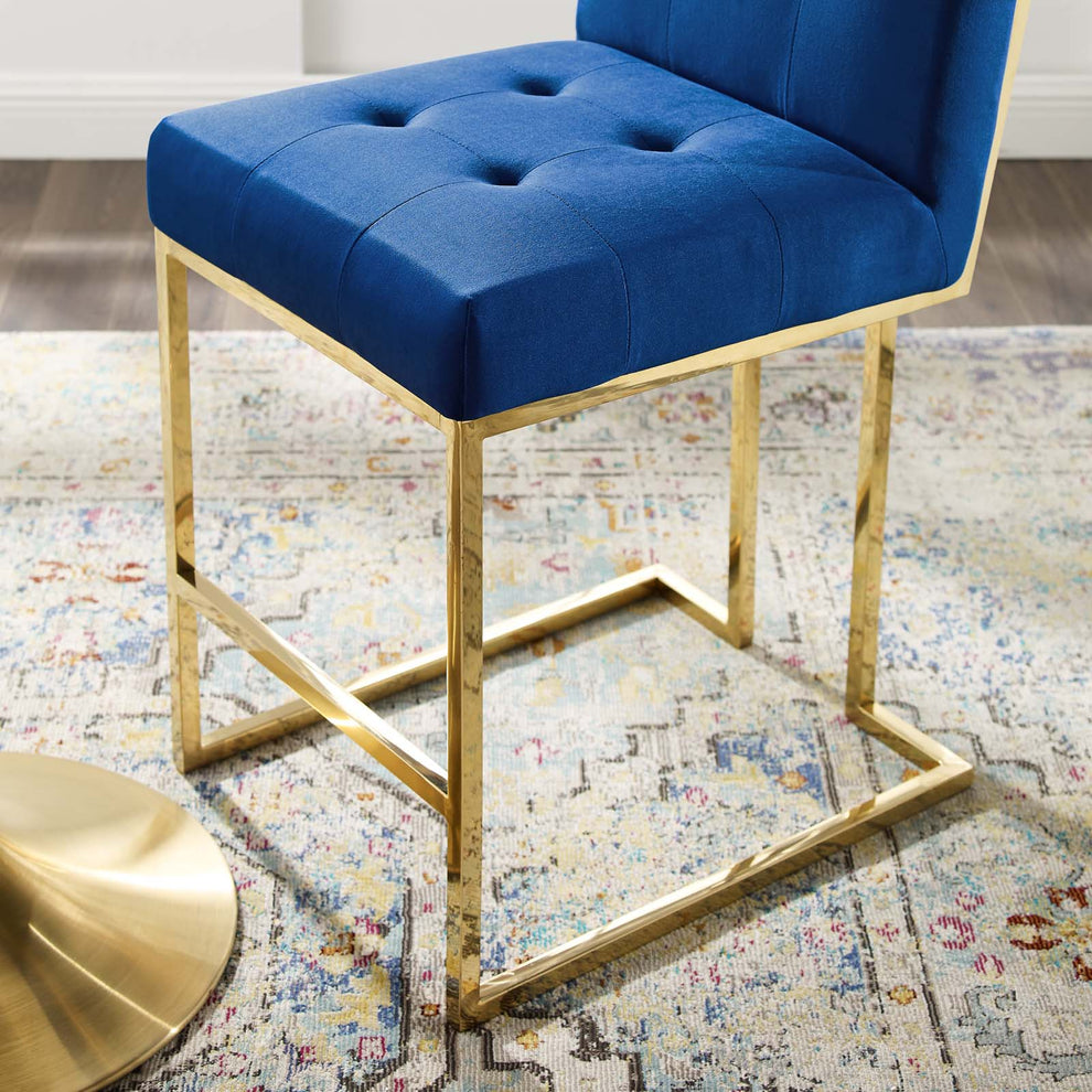 Modway Privy Gold Stainless Steel Performance Velvet Counter Stool - EEI-3853 | Counter Stools | Modishstore - 32