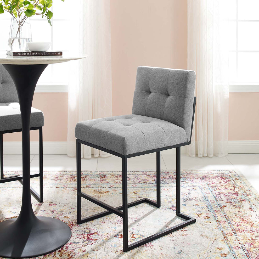 Modway Privy Black Stainless Steel Upholstered Fabric Counter Stool - EEI-3854 | Counter Stools | Modishstore - 9