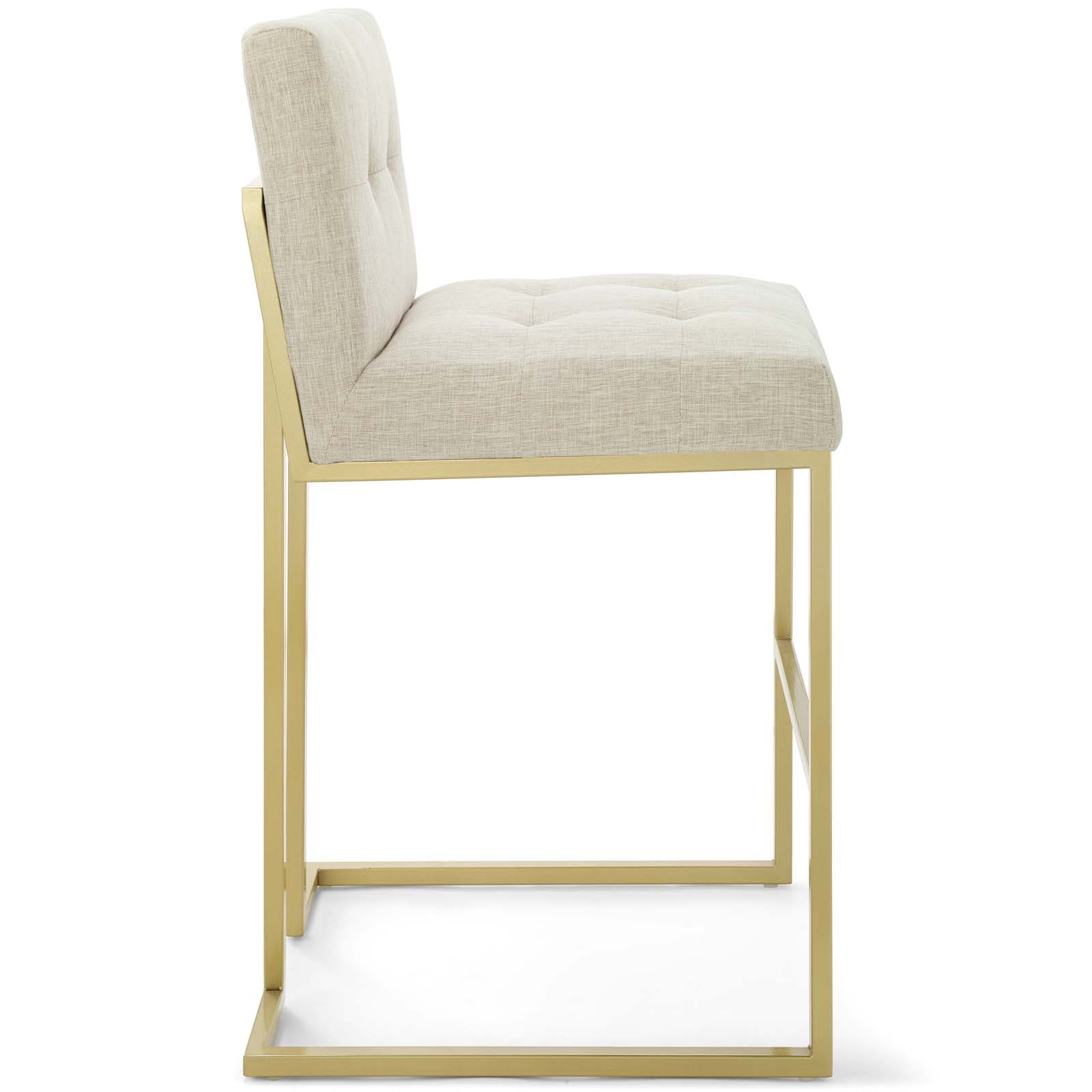 Modway Privy Gold Stainless Steel Upholstered Fabric Bar Stool | Bar Stools | Modishstore-11