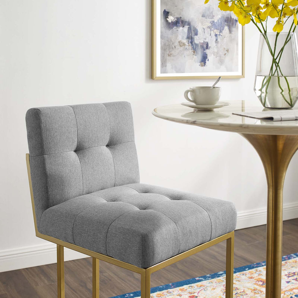 Modway Privy Gold Stainless Steel Upholstered Fabric Bar Stool - EEI-3855 | Bar Stools | Modishstore - 24