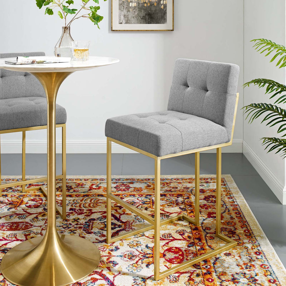 Modway Privy Gold Stainless Steel Upholstered Fabric Bar Stool - EEI-3855 | Bar Stools | Modishstore - 17