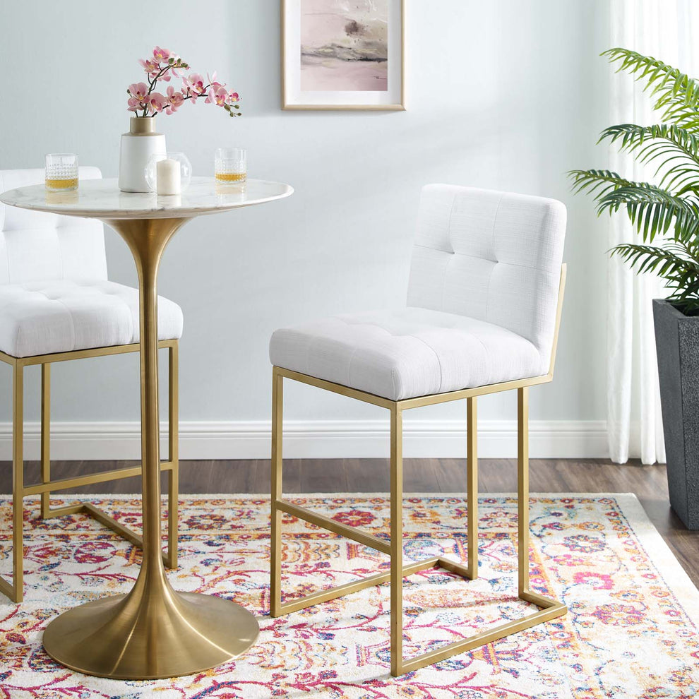 Modway Privy Gold Stainless Steel Upholstered Fabric Bar Stool - EEI-3855 | Bar Stools | Modishstore - 25