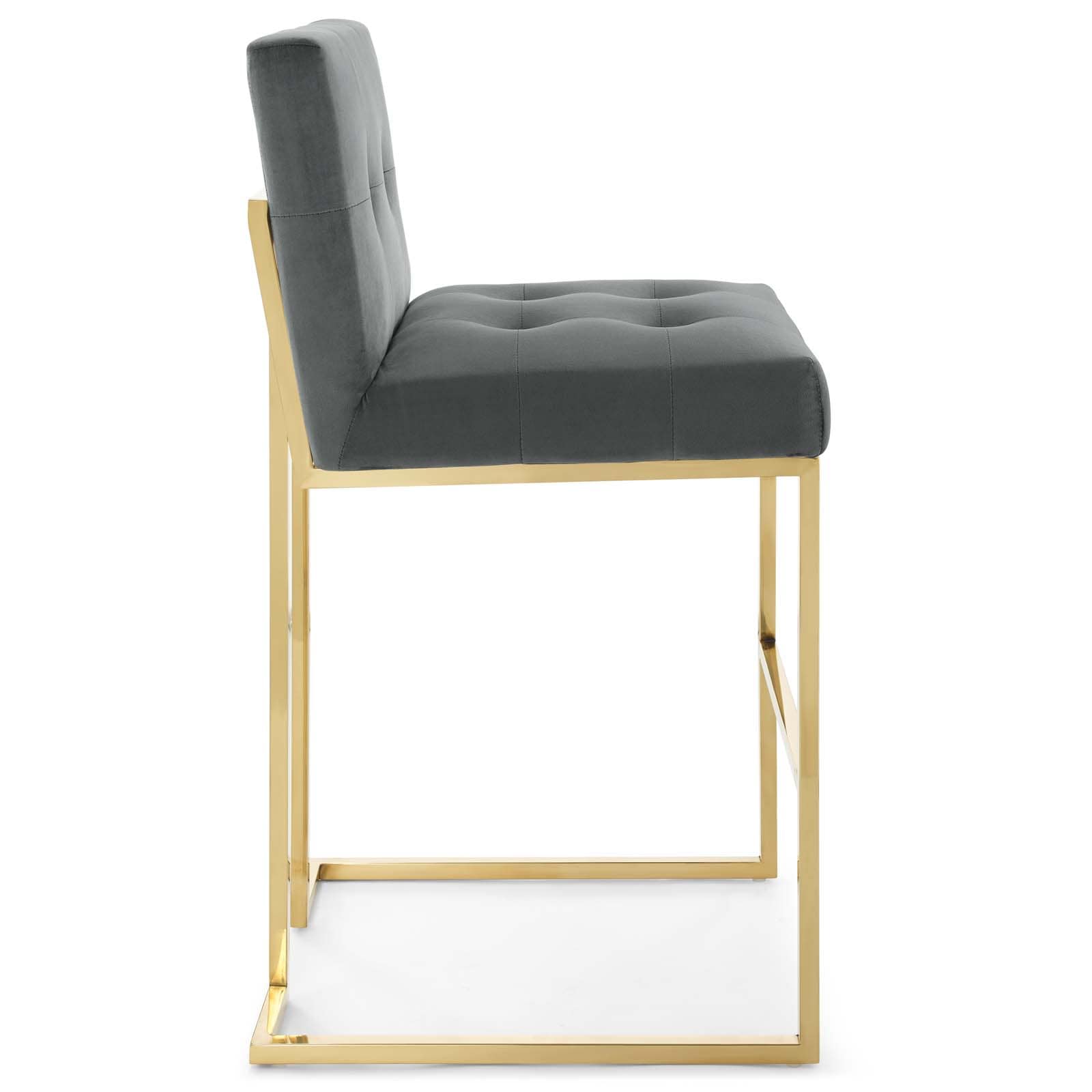 Modway Privy Gold Stainless Steel Performance Velvet Bar Stool - EEI-3856 | Bar Stools | Modishstore - 3
