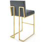Modway Privy Gold Stainless Steel Performance Velvet Bar Stool - EEI-3856 | Bar Stools | Modishstore - 4