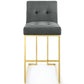Modway Privy Gold Stainless Steel Performance Velvet Bar Stool - EEI-3856 | Bar Stools | Modishstore - 5