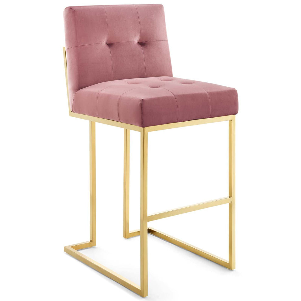 Modway Privy Gold Stainless Steel Performance Velvet Bar Stool - EEI-3856 | Bar Stools | Modishstore - 10