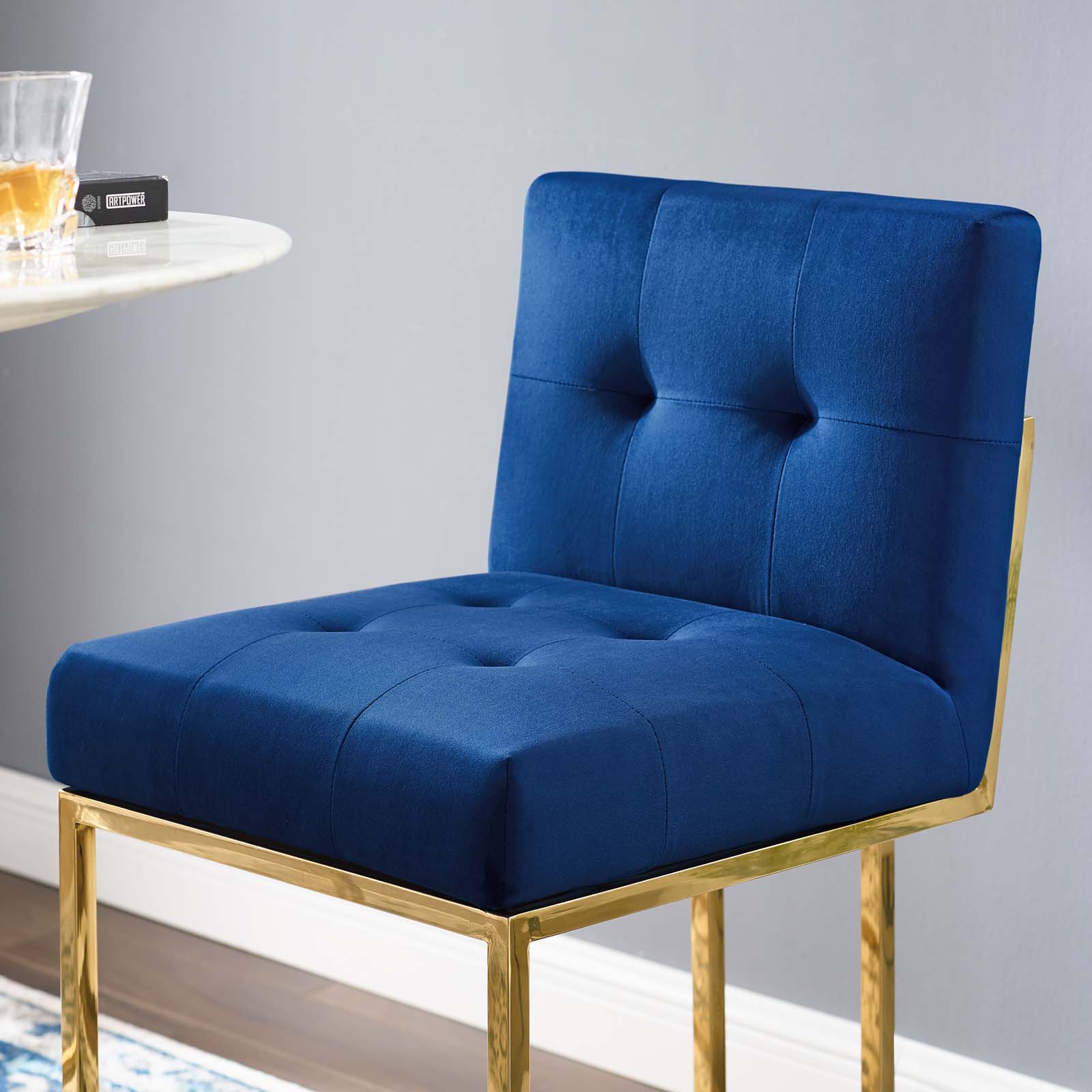 Modway Privy Gold Stainless Steel Performance Velvet Bar Stool - EEI-3856 | Bar Stools | Modishstore - 32