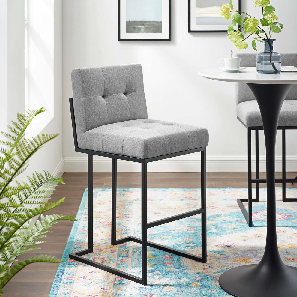 Privy Black Stainless Steel Upholstered Fabric Bar Stool By Modway - EEI-3857 | Bar Stools | Modishstore - 1