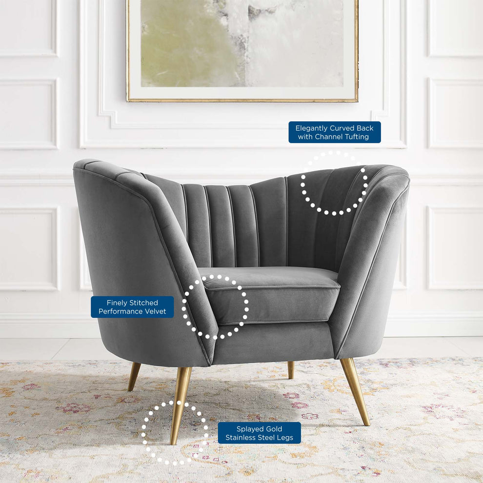 Modway Opportunity Performance Velvet Armchair - EEI-3874 | Armchairs | Modishstore - 7