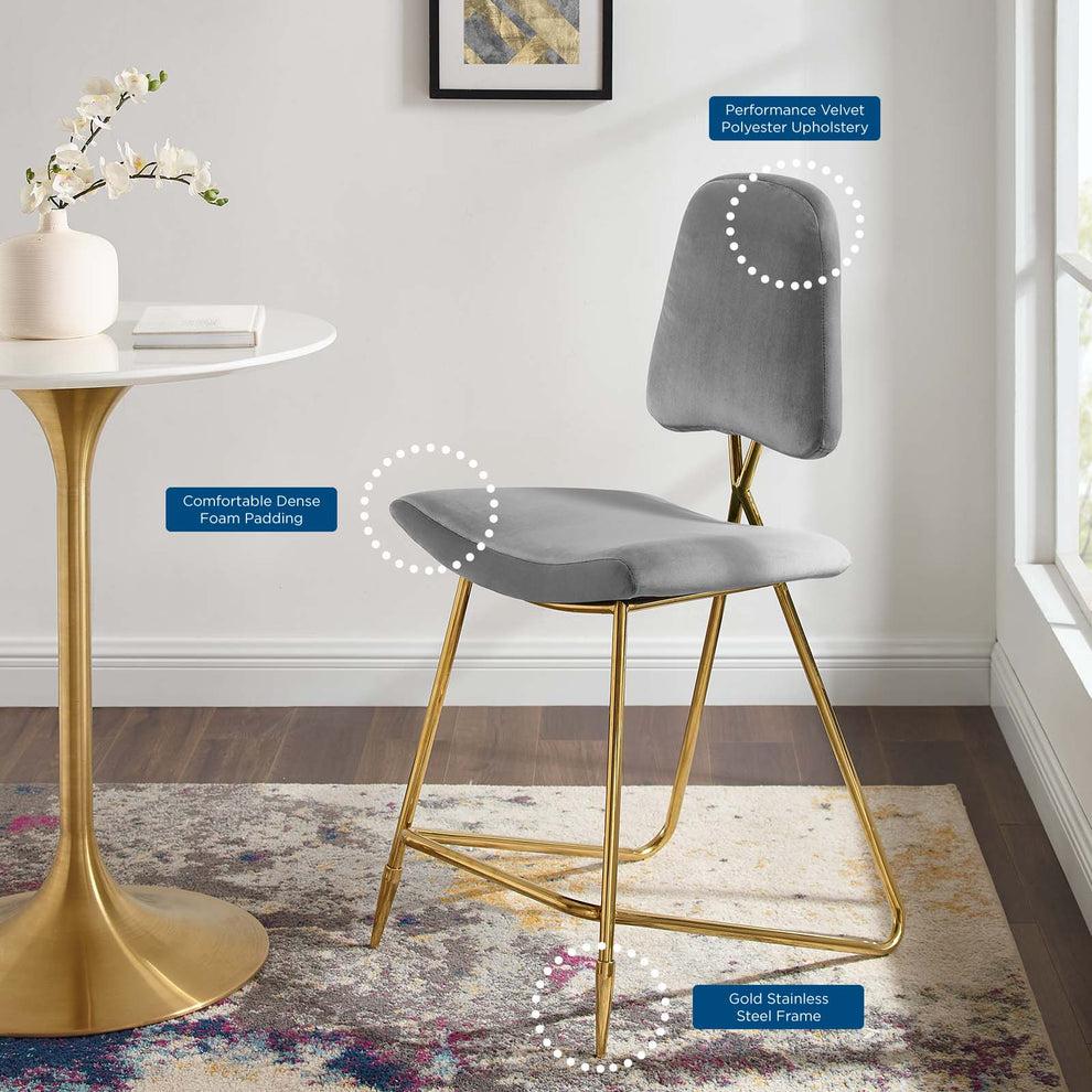 Modway Ponder Performance Velvet Counter Stool - EEI-3879 | Counter Stools | Modishstore - 16