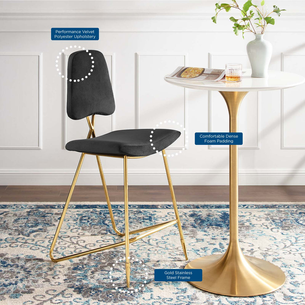 Modway Ponder Performance Velvet Bar Stool - EEI-3880 | Bar Stools | Modishstore - 8