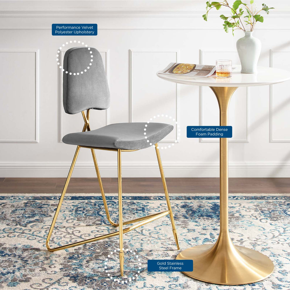 Modway Ponder Performance Velvet Bar Stool - EEI-3880 | Bar Stools | Modishstore - 16