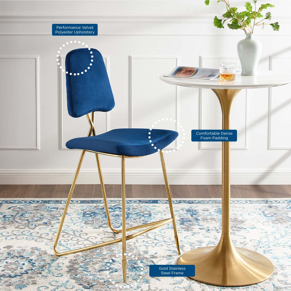 Modway Ponder Performance Velvet Bar Stool - EEI-3880 | Bar Stools | Modishstore - 32