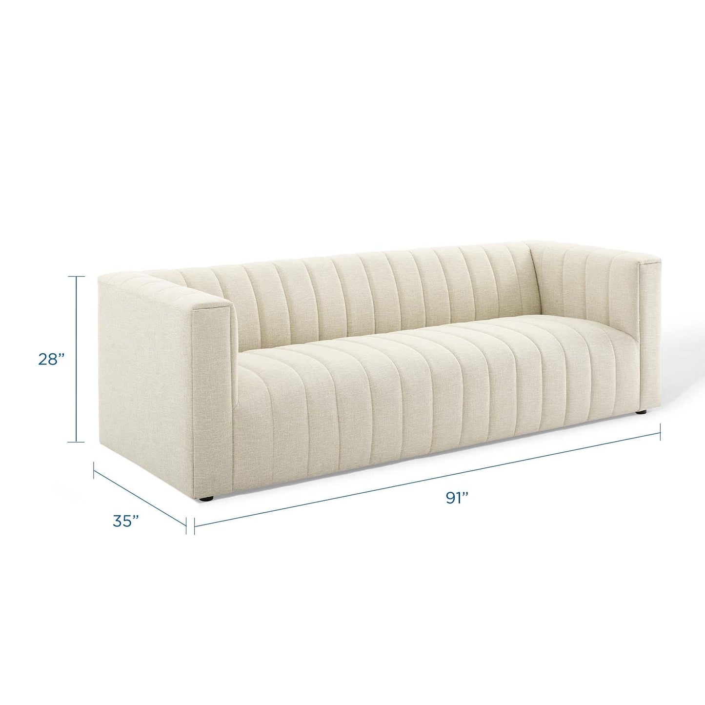 Modway Reflection Channel Tufted Upholstered Fabric Sofa | Sofas | Modishstore-13