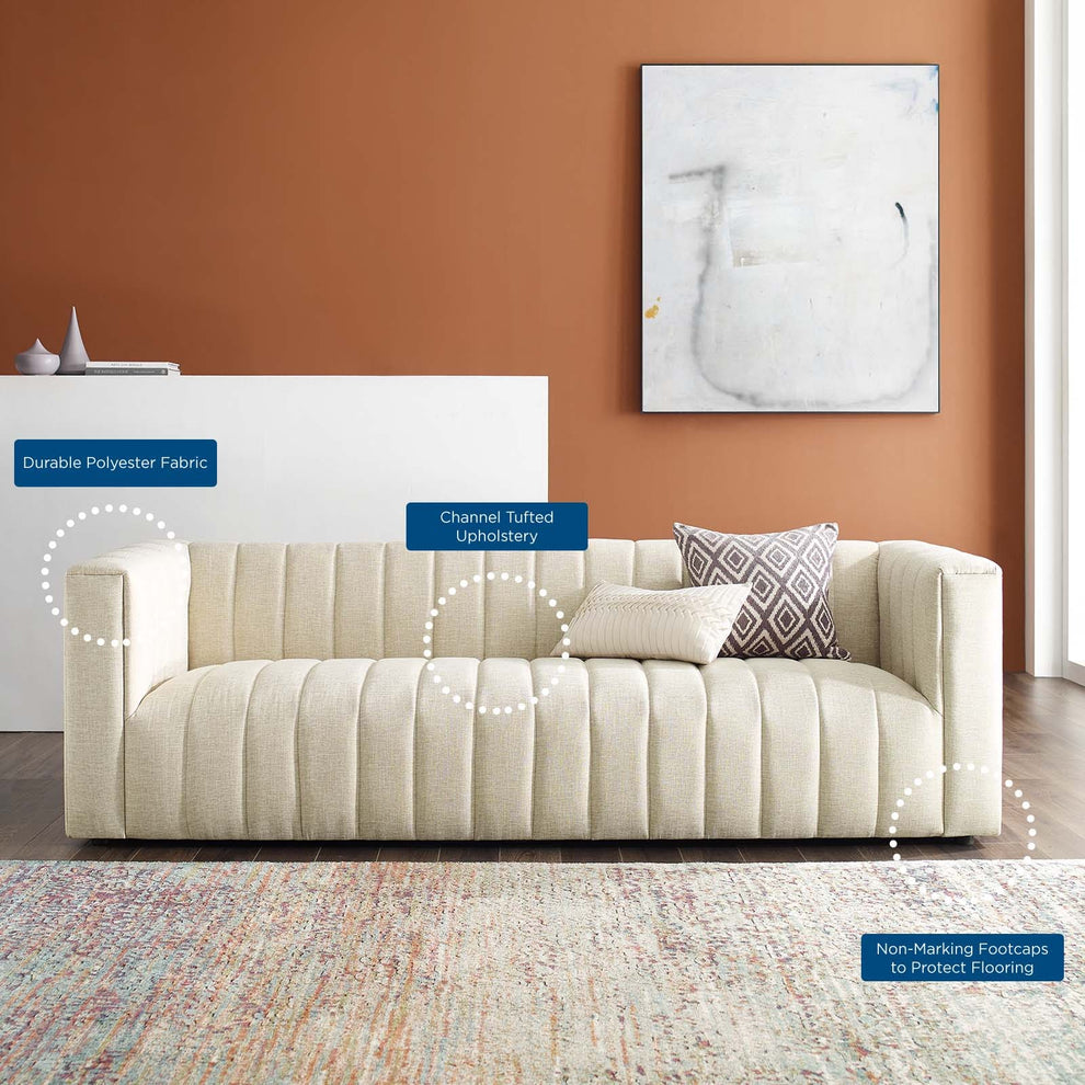 Modway Reflection Channel Tufted Upholstered Fabric Sofa - EEI-3881 | Sofas | Modishstore - 1