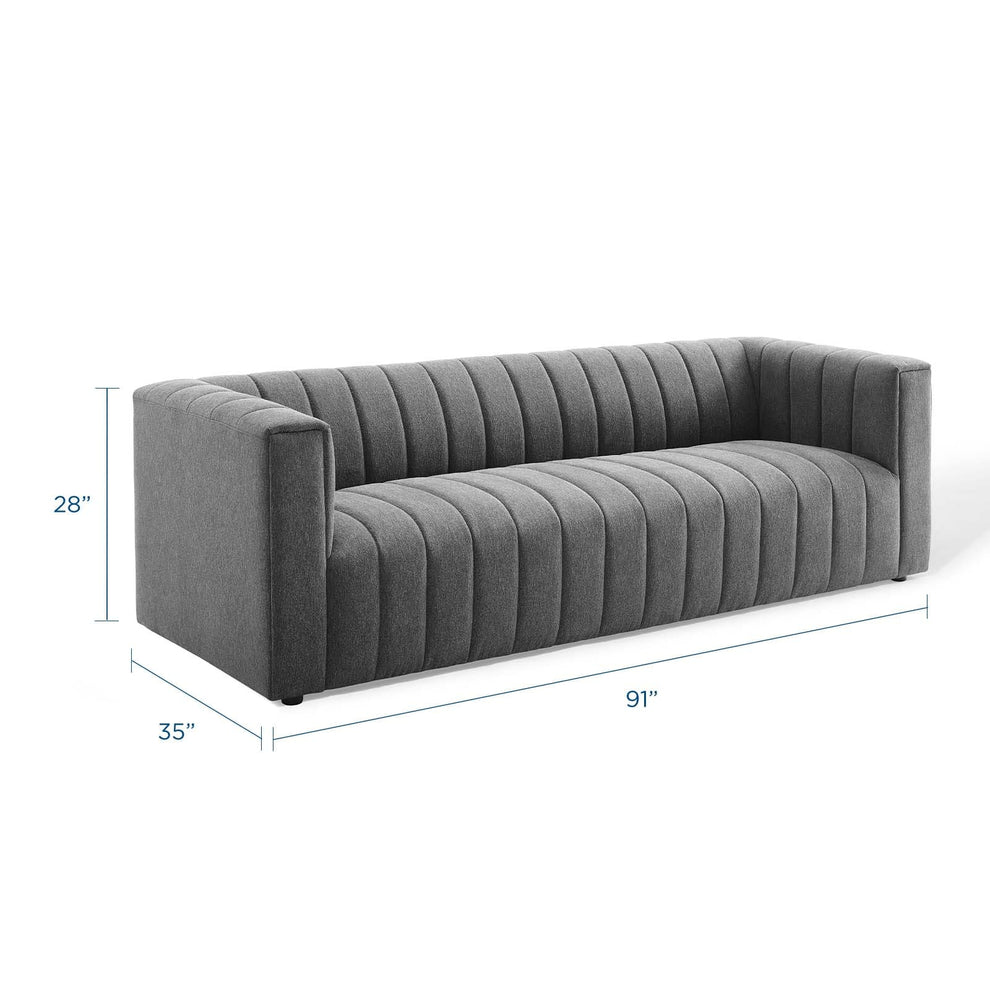 Modway Reflection Channel Tufted Upholstered Fabric Sofa - EEI-3881 | Sofas | Modishstore - 13