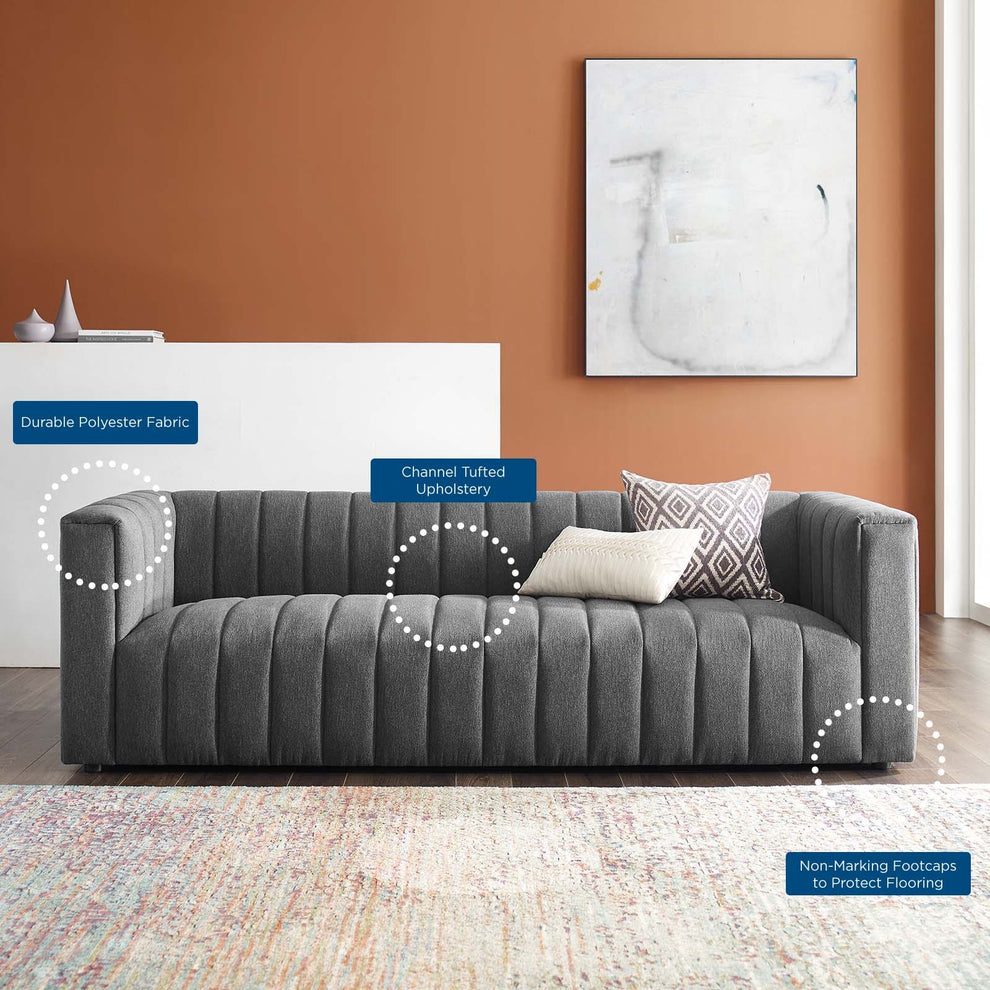 Modway Reflection Channel Tufted Upholstered Fabric Sofa - EEI-3881 | Sofas | Modishstore - 9