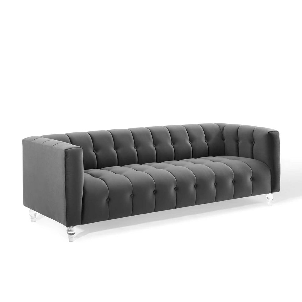 Modway Mesmer Channel Tufted Button Performance Velvet Sofa - EEI-3882 | Sofas | Modishstore - 2
