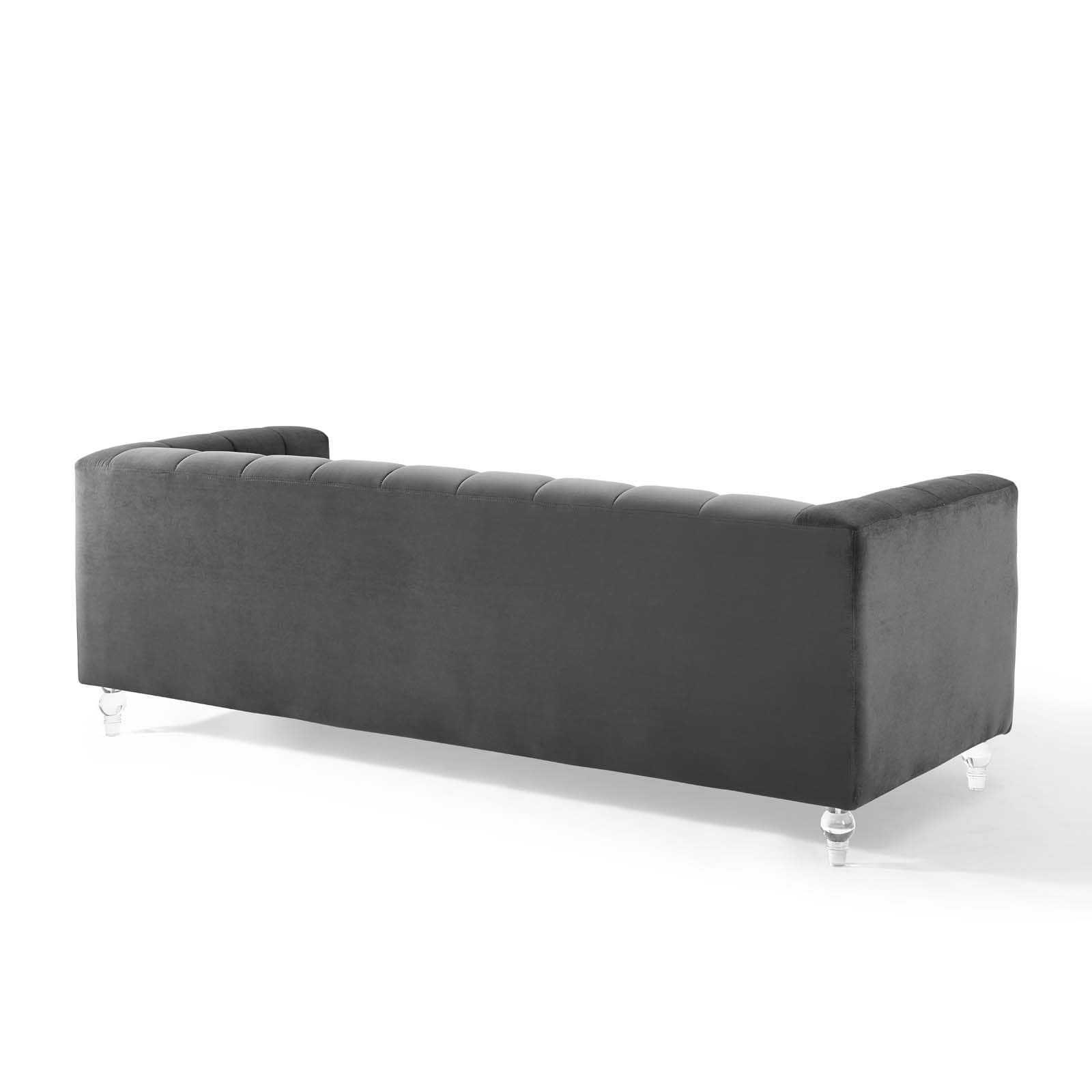 Modway Mesmer Channel Tufted Button Performance Velvet Sofa | Sofas | Modishstore-4