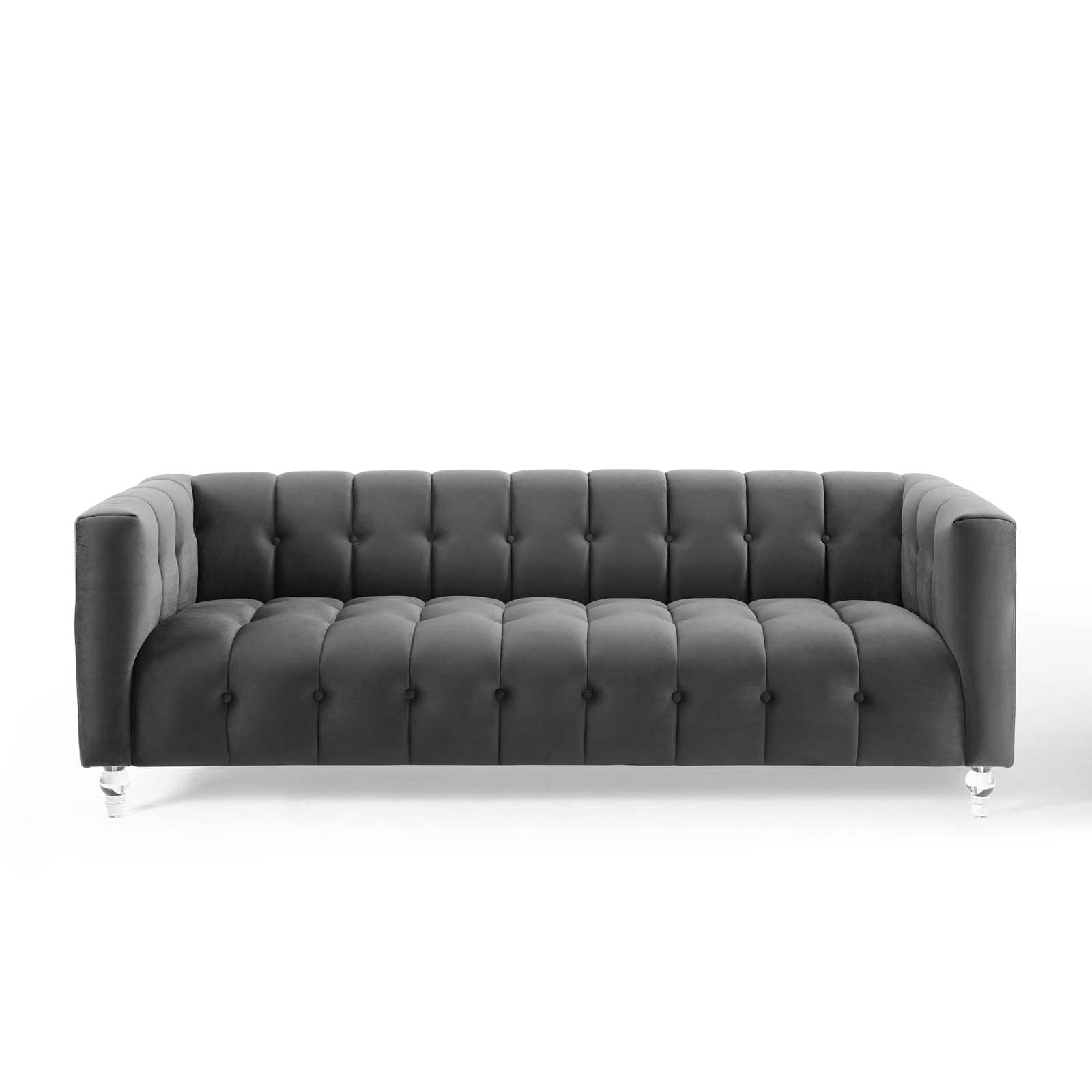 Modway Mesmer Channel Tufted Button Performance Velvet Sofa | Sofas | Modishstore-5