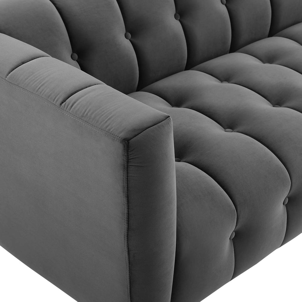 Modway Mesmer Channel Tufted Button Performance Velvet Sofa - EEI-3882 | Sofas | Modishstore - 7