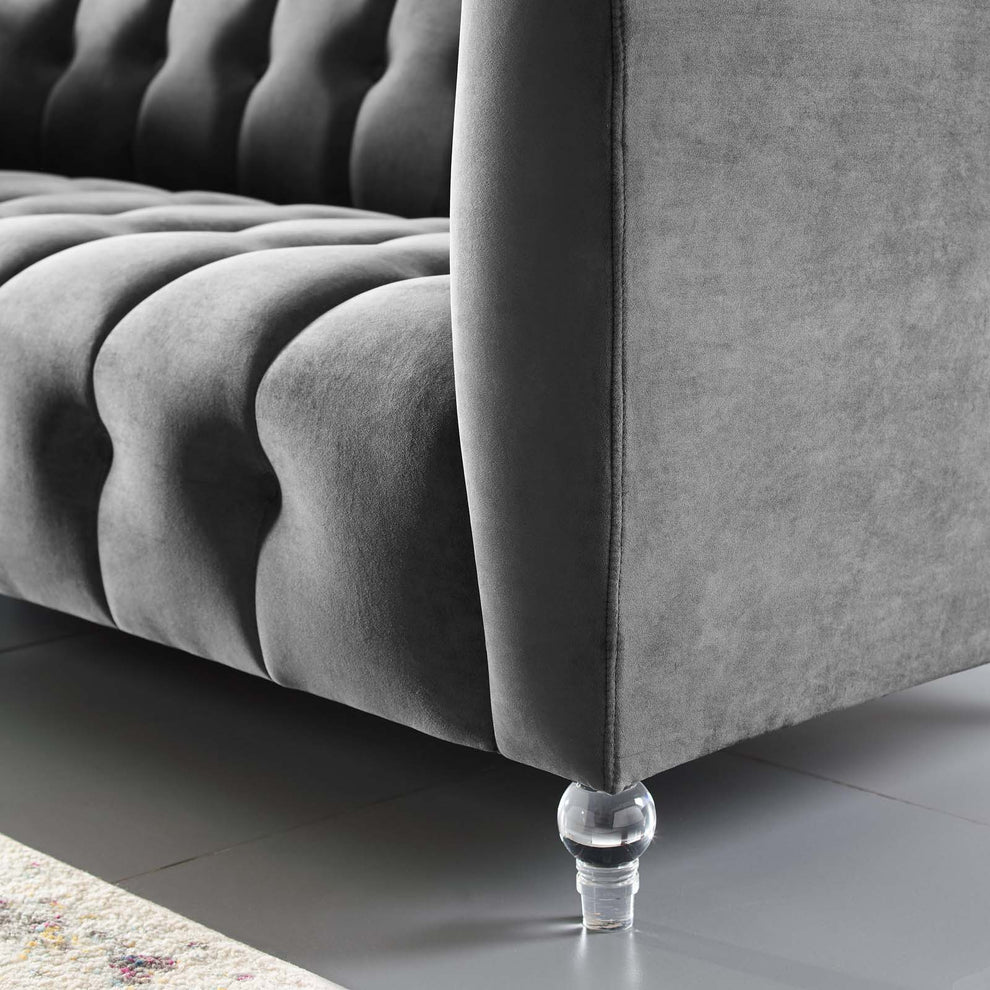 Modway Mesmer Channel Tufted Button Performance Velvet Sofa - EEI-3882 | Sofas | Modishstore - 8