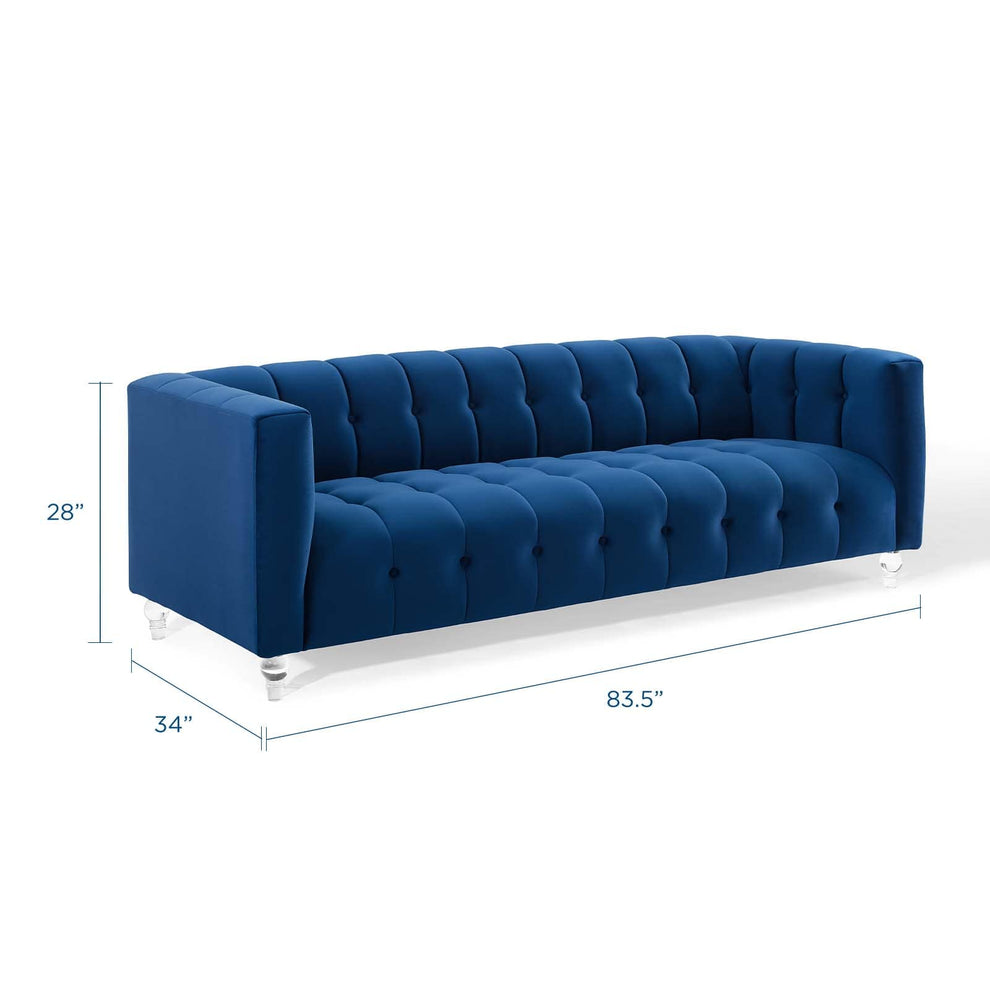 Modway Mesmer Channel Tufted Button Performance Velvet Sofa - EEI-3882 | Sofas | Modishstore - 10