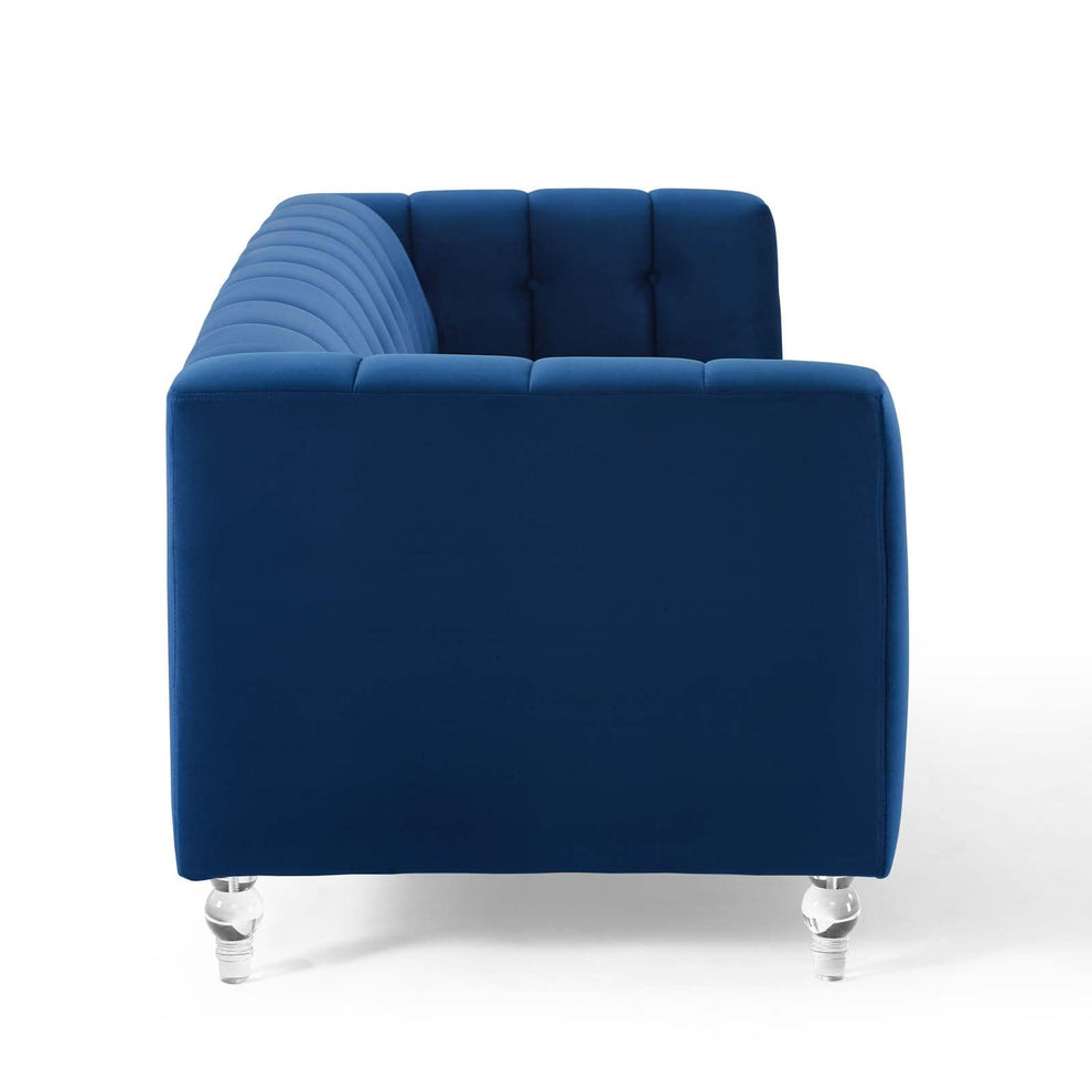 Modway Mesmer Channel Tufted Button Performance Velvet Sofa - EEI-3882 | Sofas | Modishstore - 11