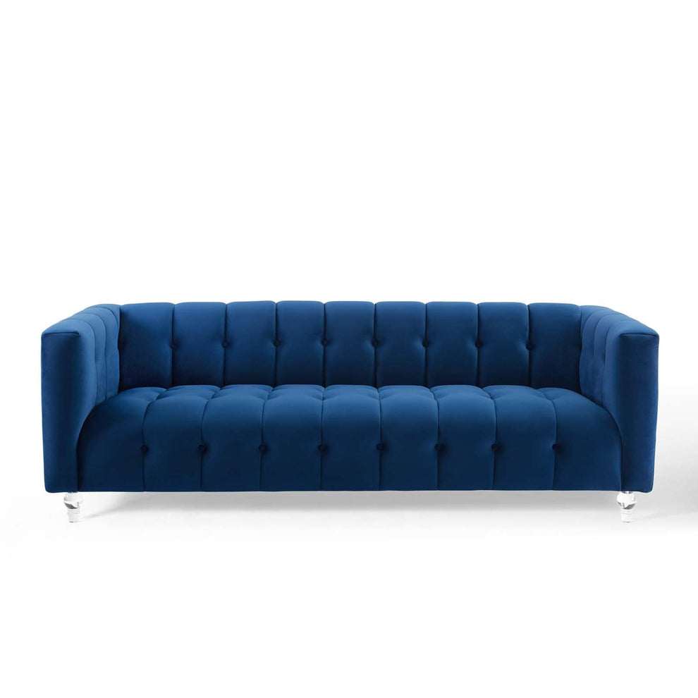 Modway Mesmer Channel Tufted Button Performance Velvet Sofa - EEI-3882 | Sofas | Modishstore - 13
